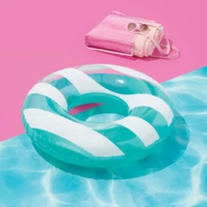 31" Sun Squad mint green and white inflatable swim tube, perfect for summer fun in Toronto pools.