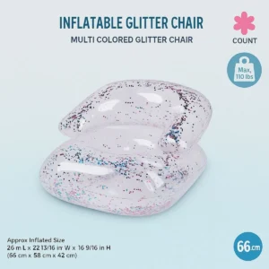 36" Inflatable Pink Glitter Swim Tube by Sun Squad, perfect for summer fun in Toronto pools.