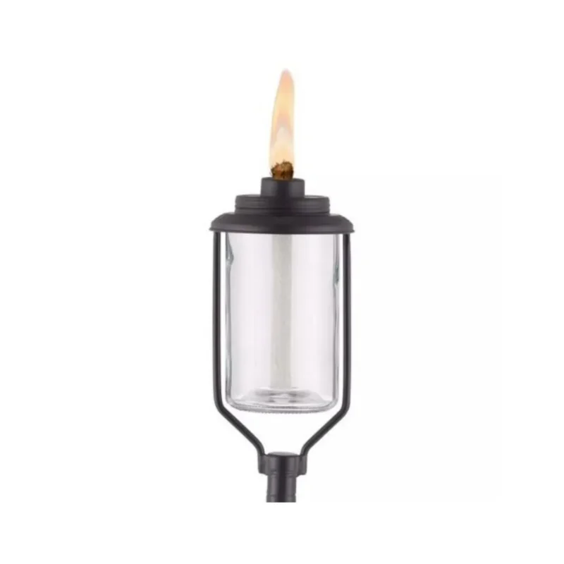 BRAND NEW TIKI Convertible Torch, 69"/54", clear glass, black metal, adds ambiance to your garden.