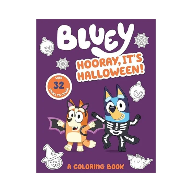 Bluey and Bingo enjoy a spooky Halloween adventure in this fun coloring book.