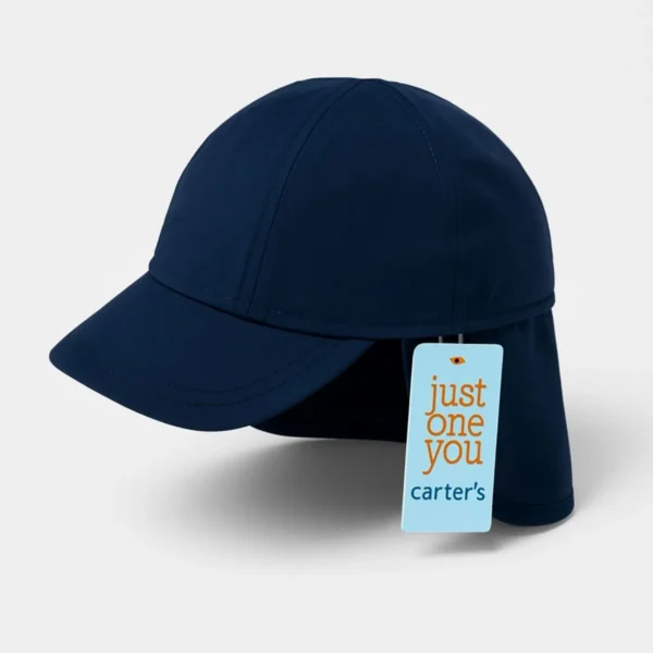 Navy blue Carter's Just One You baby sun hat, size 6-12 months, providing UPF 50+ sun protection.
