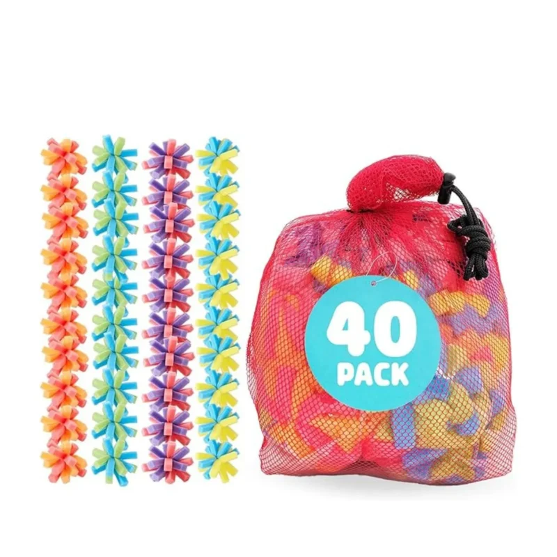 40 Multicolor Reusable Sponge Balls with Storage Bag - Eco-Friendly Water Balloon Alternative