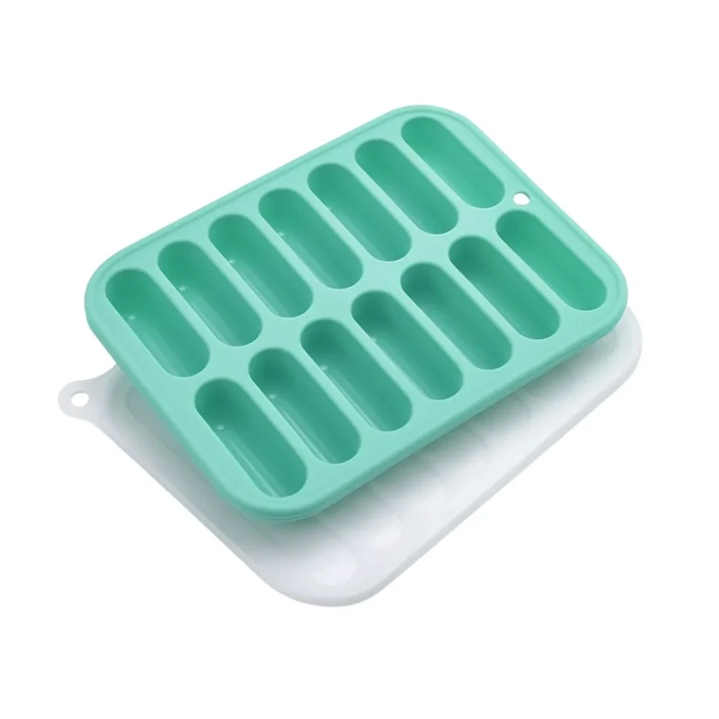 Grey DOITOOL 8-cavity silicone ice cube tray with lid, perfect for baking, freezing, and more.