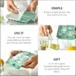Grey DOITOOL 8-cavity silicone ice cube tray with lid, perfect for baking, freezing, and more.