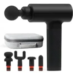Sharper Image Power Percussion Deep Tissue Massager in black and grey, with multiple massage heads.