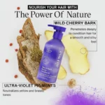 Eva NYC Tone It Blonde Shampoo, purple bottle, brightens and softens blonde hair.