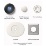 Google Nest Learning Thermostat 4th Gen in Polished Gold, showcasing its large display and sleek design.