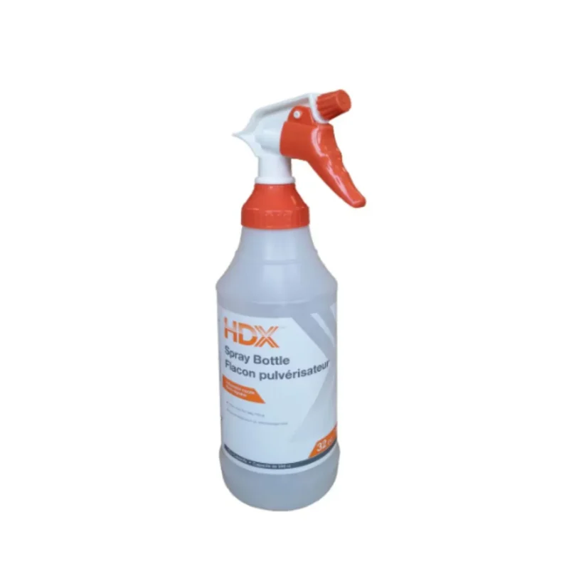 HDX 1L All-Purpose Wide-Mouth All-Angle Spray Bottle, white & orange, easy cleaning