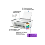 HP DeskJet 2855e All-in-One Inkjet Printer, white, wireless printing, scanning, copying.