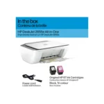 HP DeskJet 2855e All-in-One Inkjet Printer, white, wireless printing, scanning, copying.