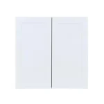 Hampton Bay Edson 30-inch Grey Shaker Kitchen Wall Cabinet, assembled, 2 adjustable shelves, soft close.