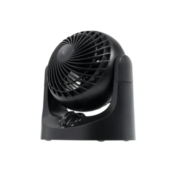 White IRIS USA WOOZOO desk fan, compact and adjustable, perfect for offices in Toronto, Oakville, and Mississauga.