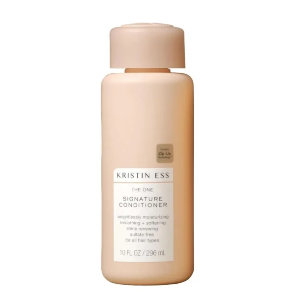 Kristin Ess The One Signature Conditioner, purple bottle, 10 oz, moisturizing, sulfate-free, paraben-free.