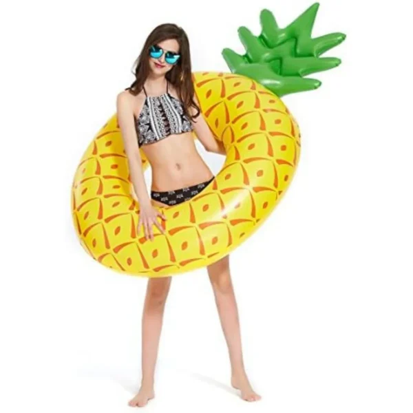 Luxy Float Large Inflatable Pineapple Pool Float for Adults - Yellow/Green