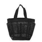 Attmu black mesh shower bag hanging organizer for toiletries, gym, travel, dorm