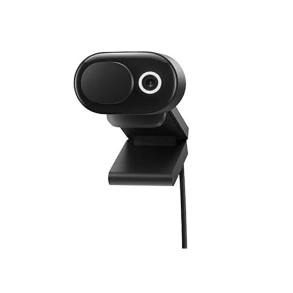 Microsoft Modern Webcam in black, offering 1080p HD video and a built-in privacy shutter.