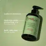 Mielle Rosemary Mint Strengthening Conditioner - Green bottle, promotes hair growth and shine.