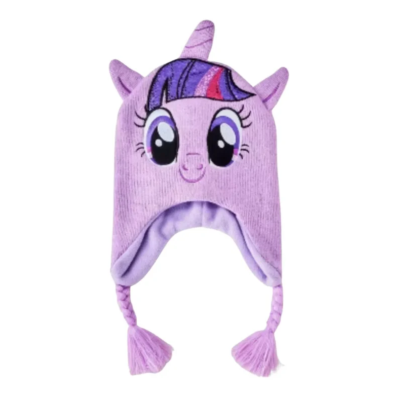 Adorable pink and rainbow My Little Pony baseball cap for kids, adjustable velcro strap.