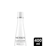 Nexxus Clean & Pure Moisture Shampoo, 400ml, paraben, silicone, and dye-free, for smooth and soft hair.