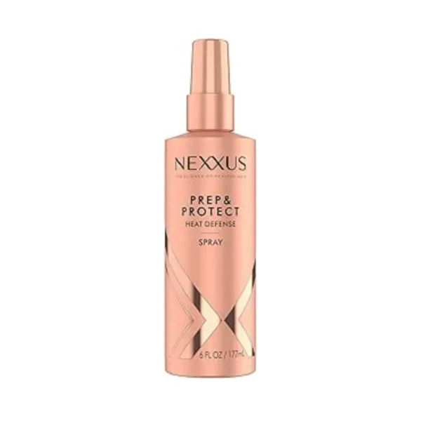 Nexxus Heat Defense Spray protects hair up to 450 degrees, delivering 72H humidity shield & 48H frizz control.