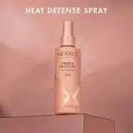 Nexxus Heat Defense Spray protects hair up to 450 degrees, delivering 72H humidity shield & 48H frizz control.