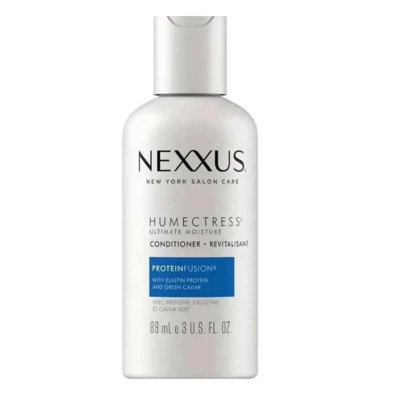 Nexxus Humectress Conditioner, white bottle, luxurious hair care