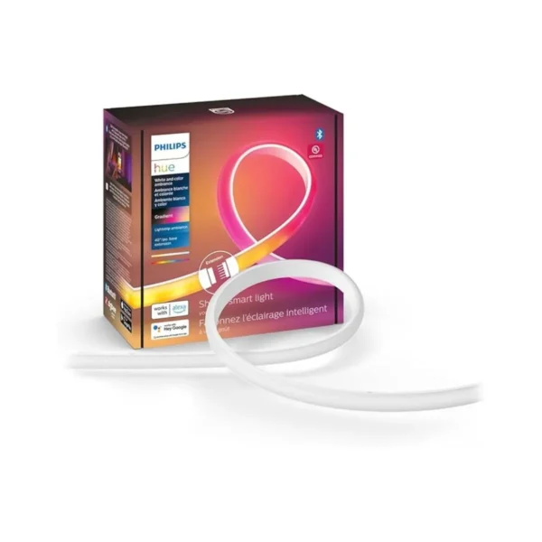Philips Hue Bluetooth Gradient Ambiance Smart Light Strip 3ft Extension, white, compatible with Apple HomeKit & Google Home.
