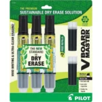 Pilot VBoard Master 3pk Dry Erase Markers with Chisel Tip and Bonus Refills