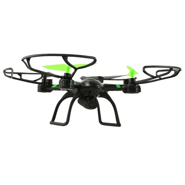 Xtreme Raptor Pro 6-Axis Drone in black, showcasing its HD camera and LED lights. Perfect for aerial photography and night flights.