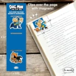 Set of Dog Man and Cat Kid magnetic page clips and bookmarks. Perfect for young readers!