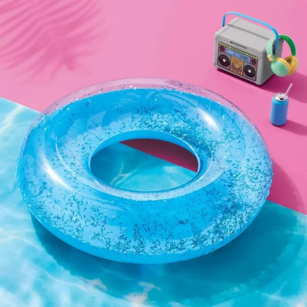 Rose Gold Sun Squad 36" inflatable pool tube, perfect for summer fun in Toronto pools!