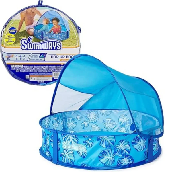 Swimways Pop-Up Pool with Canopy, ideal for summer fun in Toronto, Oakville, and Mississauga.