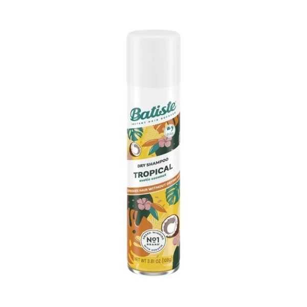 Refreshing Tropical Scent body mist in clear bottle, perfect for summer.