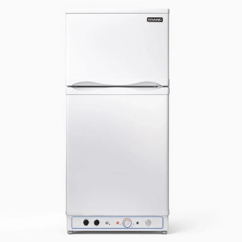 Unique Appliances 6 cu ft white propane refrigerator with adjustable shelves, perfect for cottages and off-grid living.