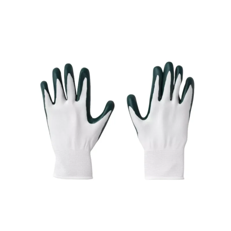Pair of durable Room Essentials™ dipped garden gloves in white and green, white and gray, or white and blue.