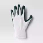 Pair of durable Room Essentials™ dipped garden gloves in white and green, white and gray, or white and blue.
