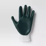 Pair of durable Room Essentials™ dipped garden gloves in white and green, white and gray, or white and blue.