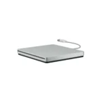Silver Apple External USB SuperDrive for Mac, CD/DVD reader and writer.