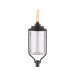 BRAND NEW TIKI Convertible Torch, 69"/54", clear glass, black metal, adds ambiance to your garden.