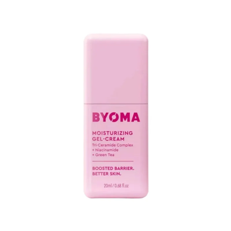 BYOMA Mini Gel Cream Moisturizer, 0.68 fl oz, green, lightweight hydration for oily skin.
