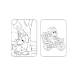 Bluey and Bingo coloring book cover featuring vibrant illustrations.