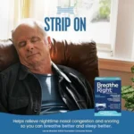 Breathe Right Clear Large nasal strips, 30 count, for snoring and congestion relief.