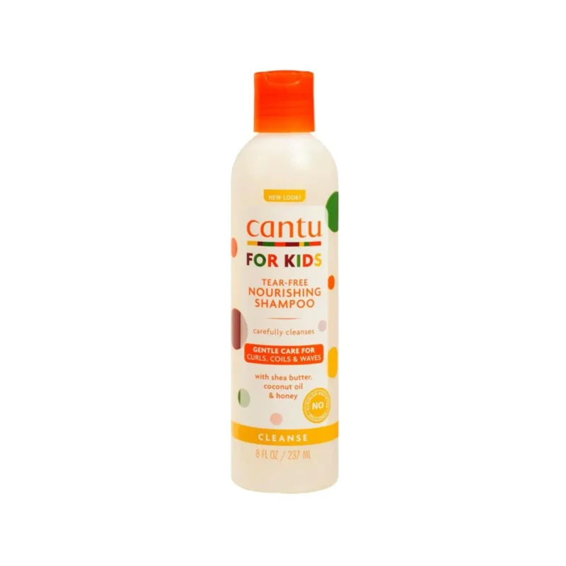 Kids Care Tear-Free Nourishing Shampoo, gentle on delicate hair, fruity scent, dermatologist tested.