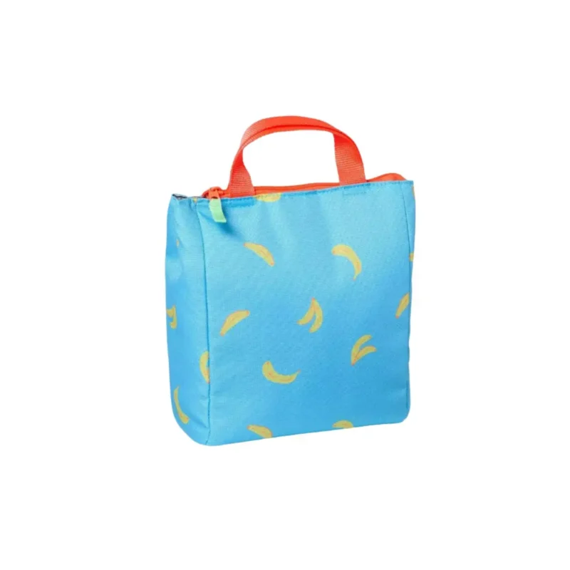 Adorable yellow banana-shaped kids' lunch bag, perfect for school or outings.