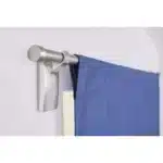 Command 10 lb Satin Nickel Curtain Rod Hooks with adhesive strips, damage-free installation.