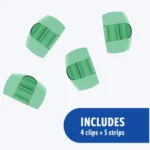 Four clear Command damage-free cord clips with adhesive strips. Organize your cables easily!