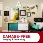 Command Large Universal Frame Hangers, 3 hangers with strips, damage-free wall hanging.