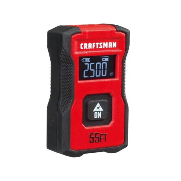 Craftsman CMHT77721 Pocket Laser Distance Measurer, Red/Black, 55ft range, USB rechargeable.