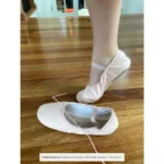 Pink Danskin kids' ballet slippers, size US9, perfect for dance class in Oakville, Mississauga, or Toronto.