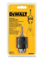 DEWALT 3/8" Keyless Chuck - Black and Yellow - Durable, all-metal construction for easy, one-handed bit changes.